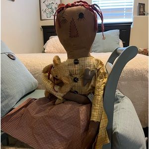 Large, from what I believe is a Raggedy Anne doll!